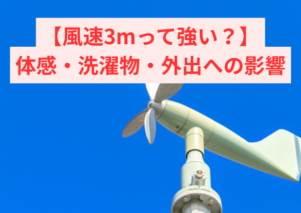 【風速3mって強いの？】体感の目安や洗濯物・外出への影響をやさしく解説