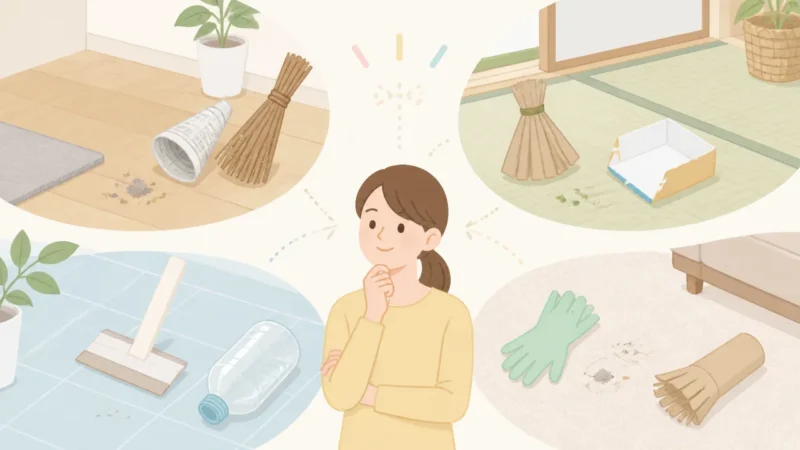 ちりとり・ほうきの代用品は？身近なもので掃除する方法
