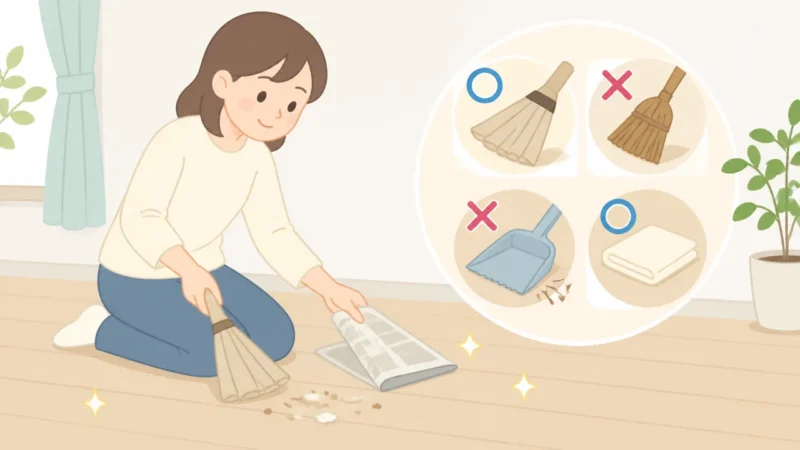 ちりとり・ほうきの代用品は？身近なもので掃除する方法