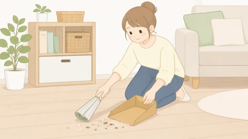 ちりとり・ほうきの代用品は？身近なもので掃除する方法